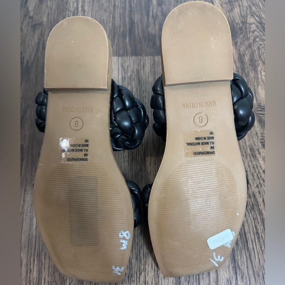 Steve Madden Black Braided Double
Strap Square Toe Size 8 - Picture 4 of 5